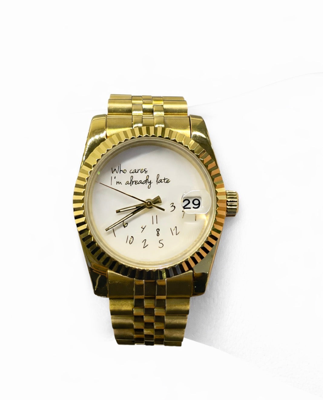 ‘Who cares I’m already late’ gold Seikojust mod 36mm